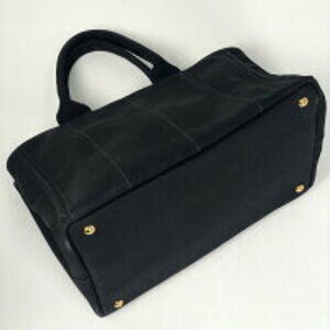 Prada Black Canvas Handbag Tote Canapa Nero